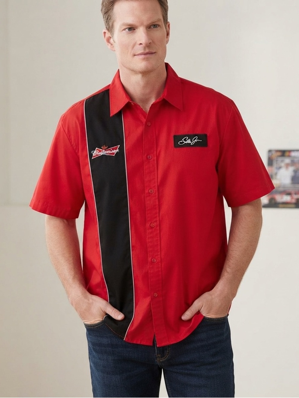Vintage WINNER’S CIRCLE NASCAR Dale Earnhardt Jr. Button Down Shirt 2X Red NWT